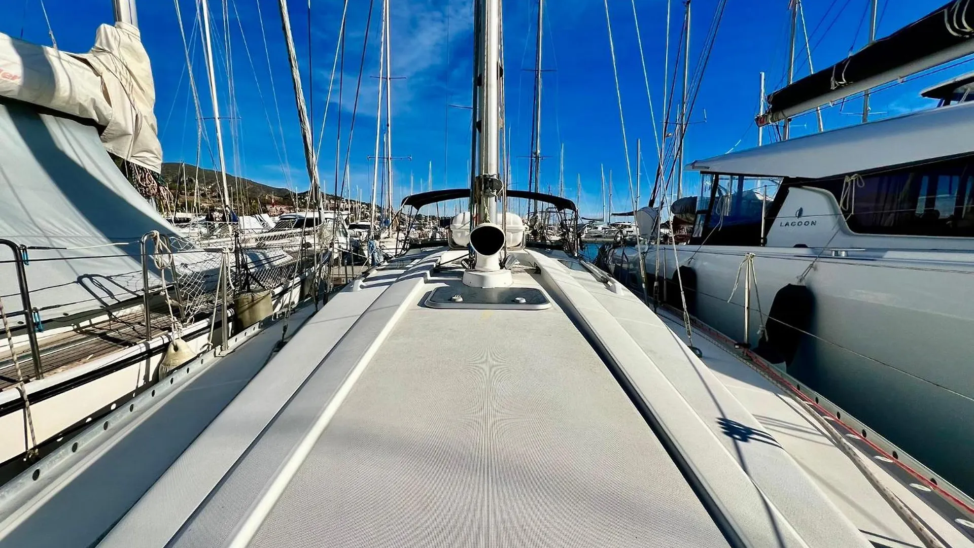 Magnific Sailboat Next To The Beach Bcn Badalona Spain